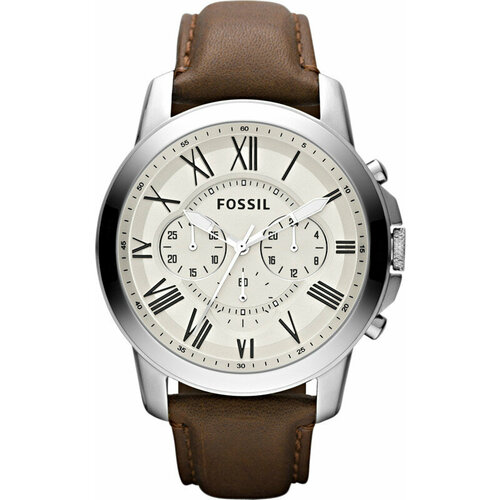 Наручные часы FOSSIL, серебряный наручные часы fossil fs4735 коричневый бежевый