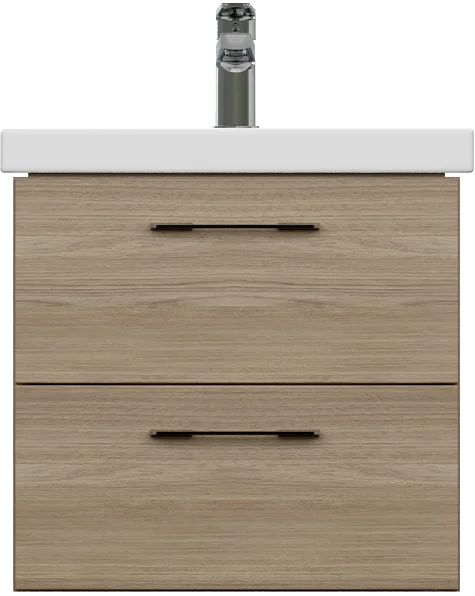 фото Тумба с раковиной Cersanit Lara 50 орех, раковина Como 50