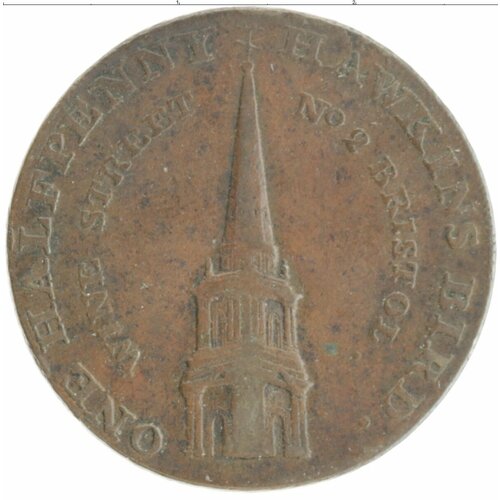 Клуб Нумизмат Монета 1/2 пенни Англии 1793 года Медь Токен
