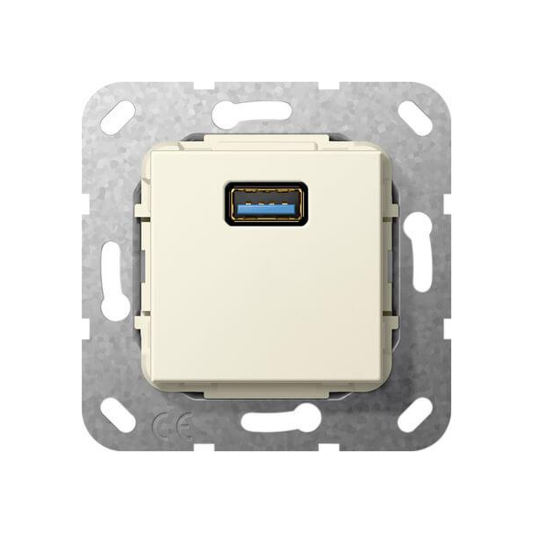 System55 568201 Розетка USB (USB, под рамку, скрытая установка, кремовая глянцевая) Gira - фото №3