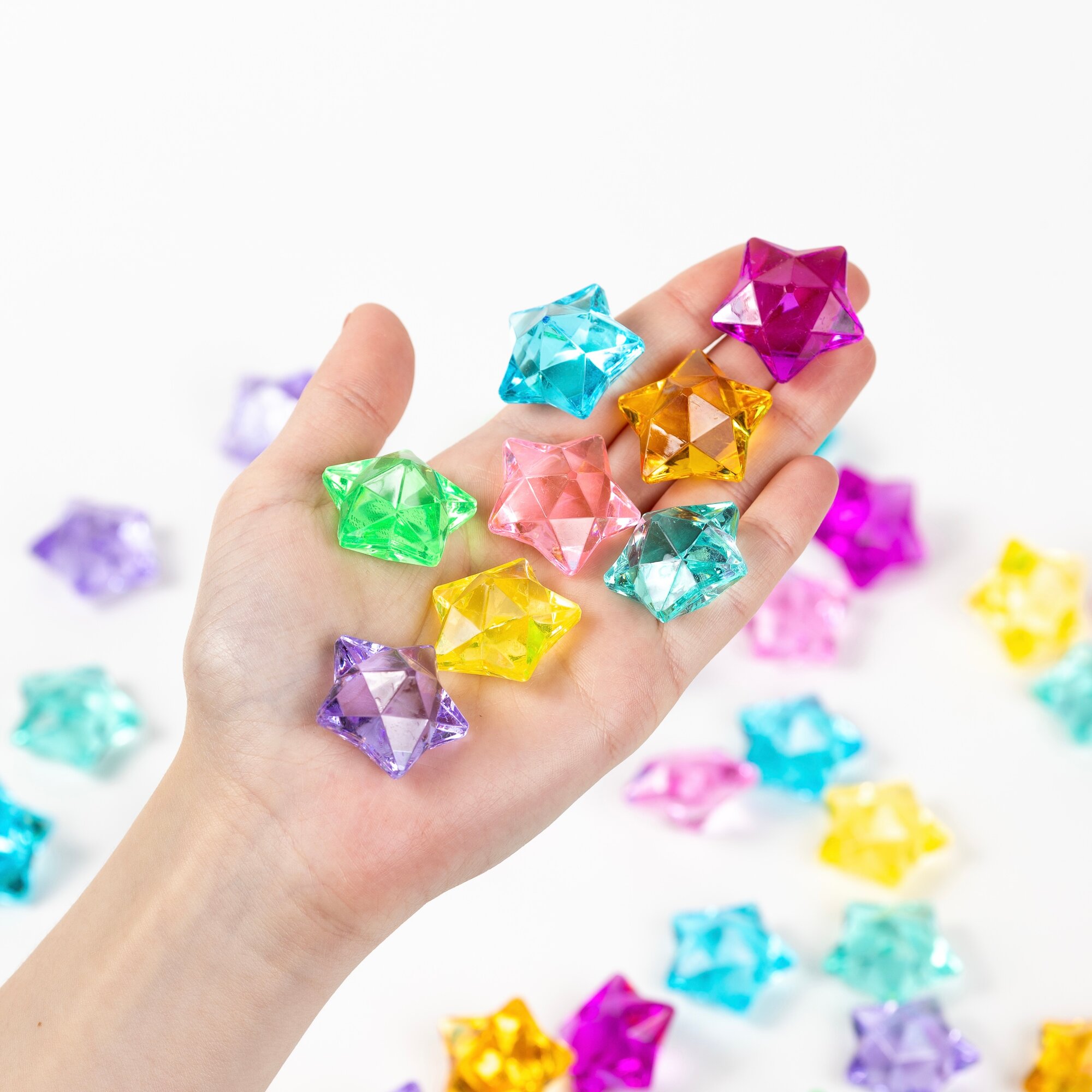 Кристаллы для творчества "Алмазы" большие камушки марблс разноцветные 50 шт Color Si