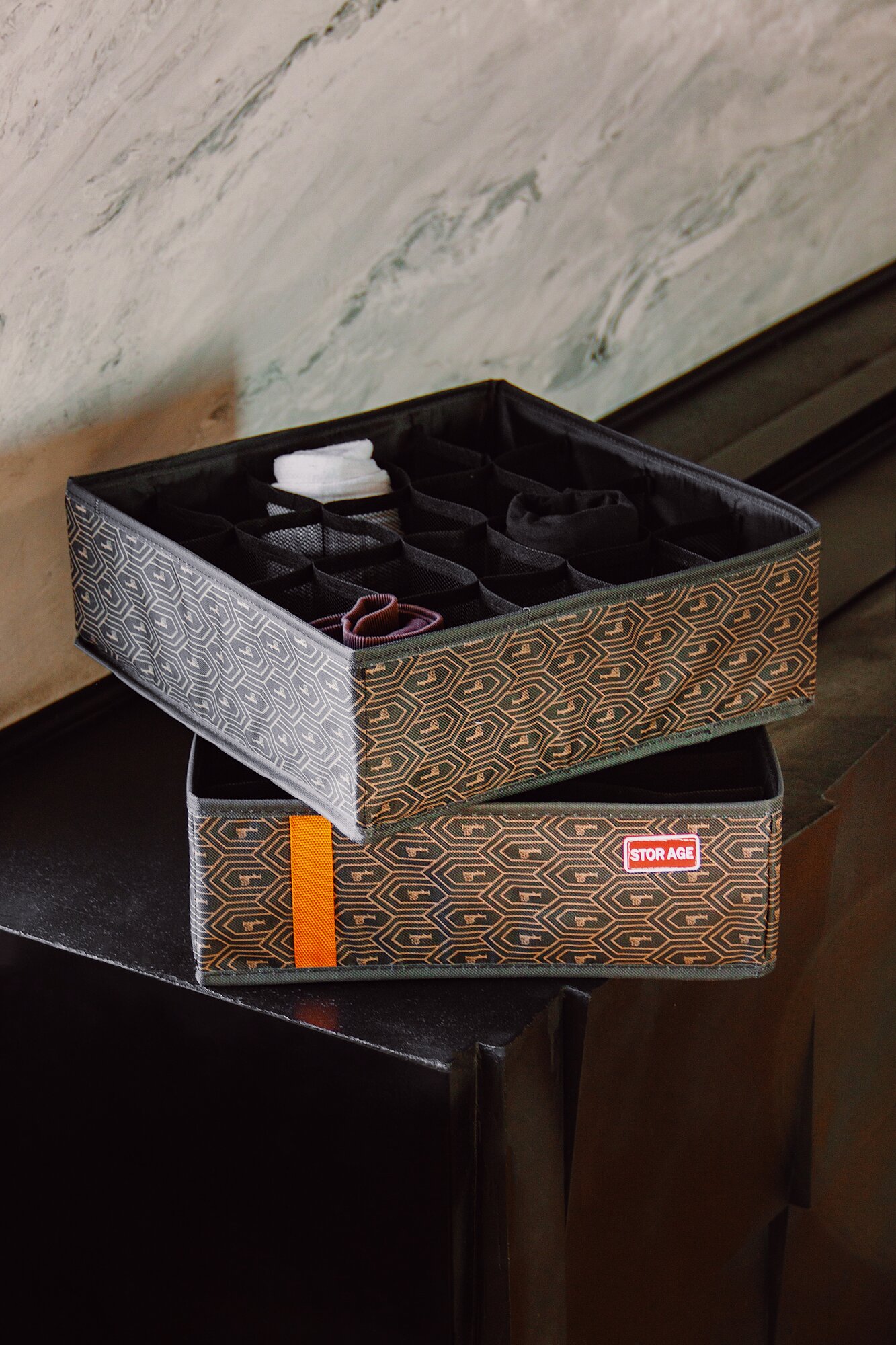 Органайзеры ISMAT для хранения белья, складные, 2 шт, коричневые — фото 1