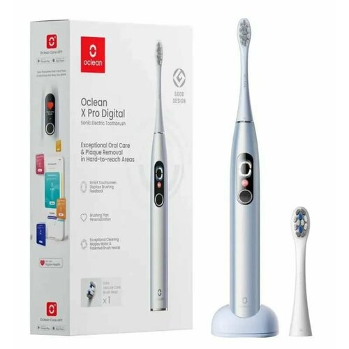 Электрическая зубная щетка OCLEAN X Pro Digital Y2076 насадки для щётки: 2шт, цвет: серебристый [c01000382]