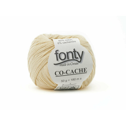 Пряжа Fonty CO-CACHE 50 г/180 м, цвет 15, 92% хлопок, 8% кашемир