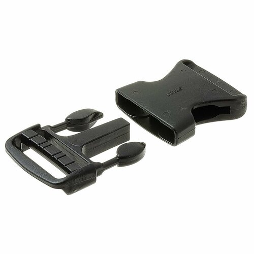 Пряжка пластиковая 40 мм застёжка фастекс / для ремня, сумки, рюкзака, стропы / черная, J006-40