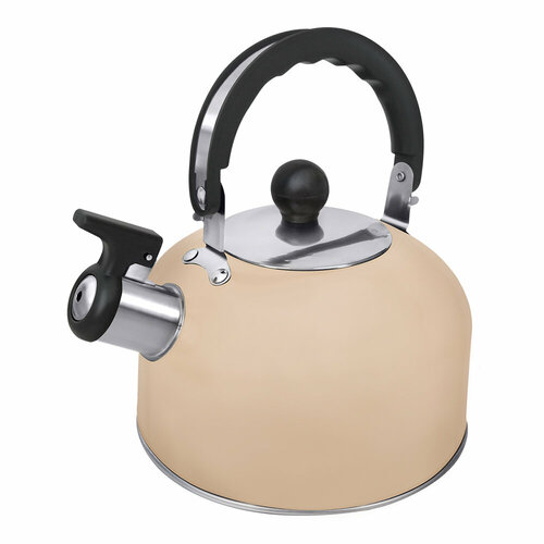 Чайник HOME ELEMENT HE-WK1604A, со свистком, нержавеющая сталь, 3,5л бежевый