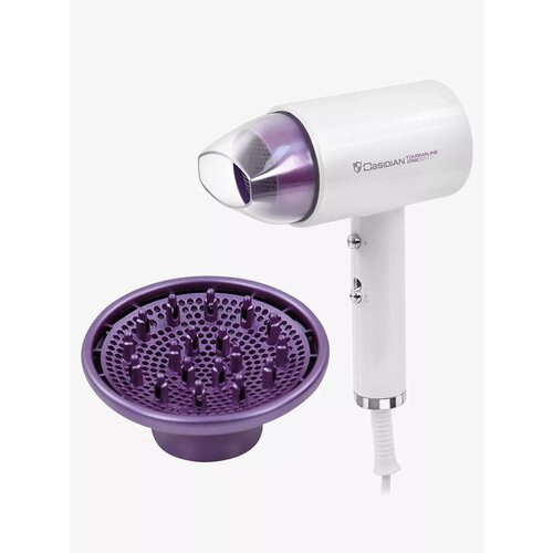 фото Фен obsidian bs-hd501a технология tourmaline ionic светлый чароит с диффузором, 1800 вт