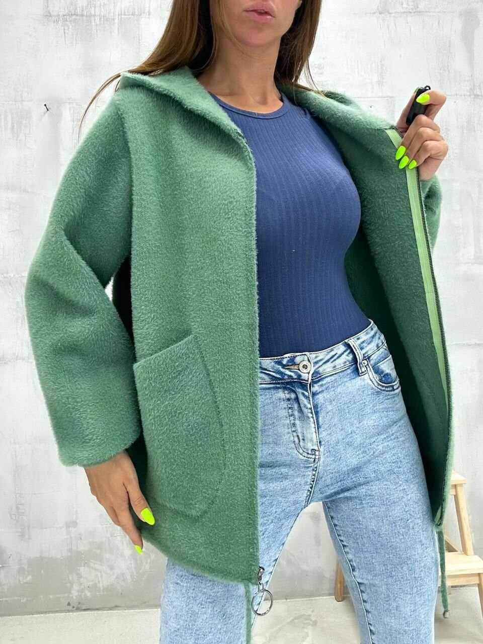 Куртка  пушистый весенняя 48-52