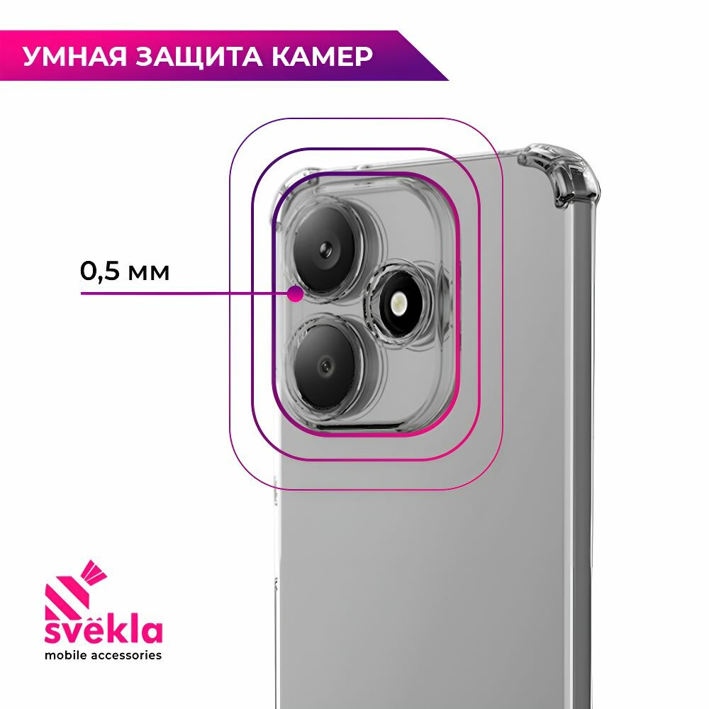 Силиконовый чехол для Xiaomi Redmi Note 14 5G / Note 14 SE (Сяоми Редми Ноут 14 5Г / Ноут 14 СЕ) c усиленными углами Прозрачный Svekla Mix — фото 1