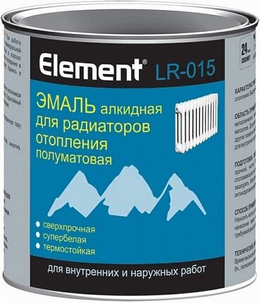 Эмаль для Радиаторов Отопления Element LR-015 0.5л Супербелая Alpa Алкидная Сверхпрочная.