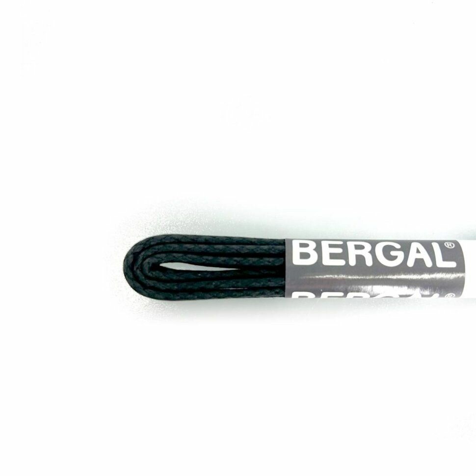 Шнурки Bergal 8141000 круглые вощенные, средние 60 см. черные — фото 1