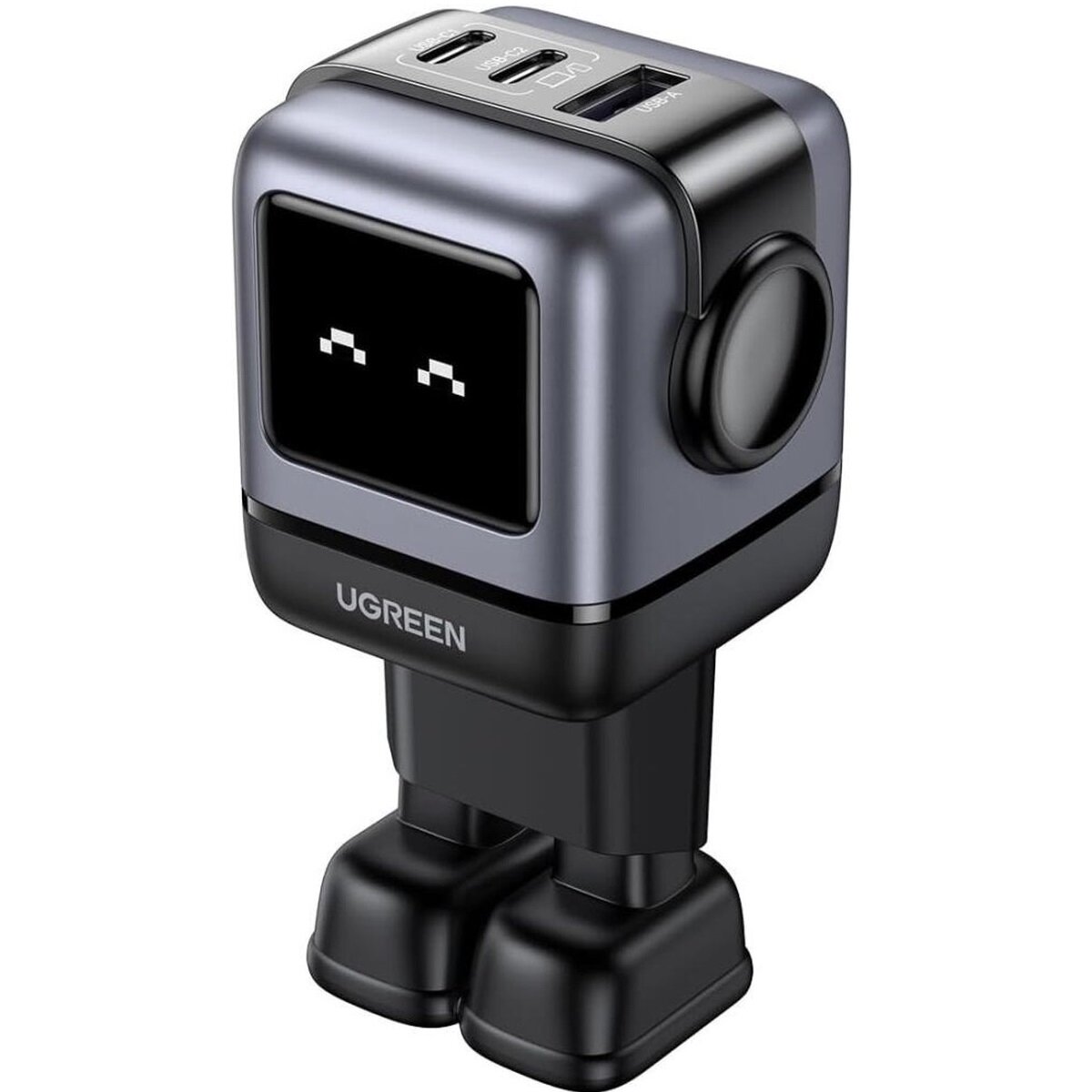 Зарядное устройство Ugreen CD361-25685B 65W Nexode Robot GaN Tech Fast Charger Gray