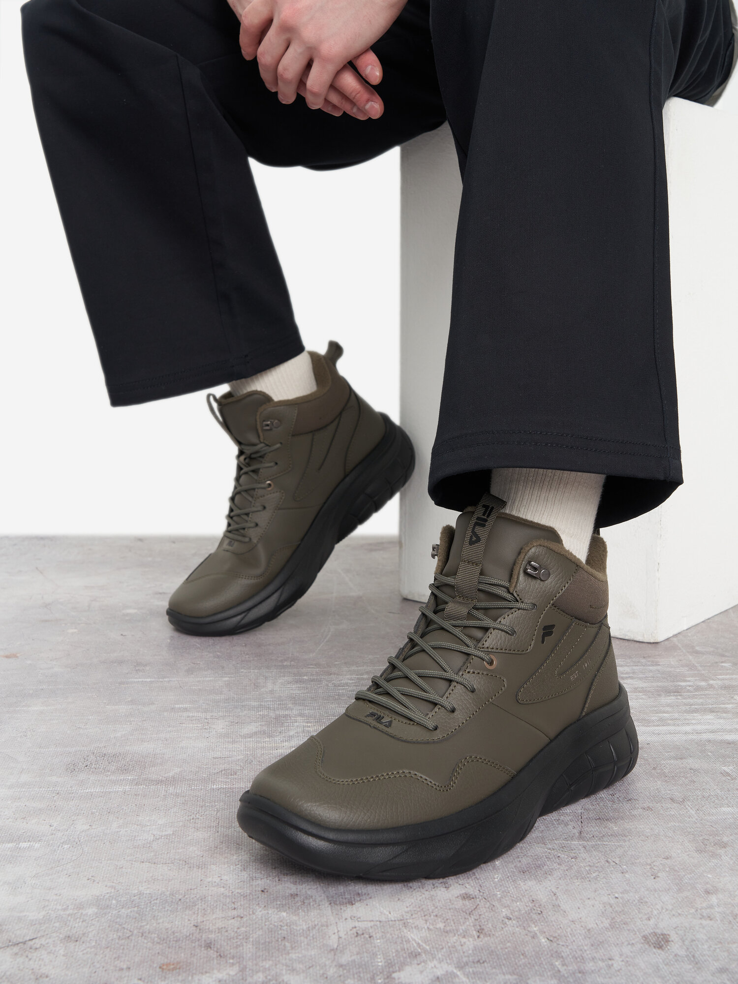 Кроссовки Fila BASE 3.0 MID M, размер 9.5, хаки