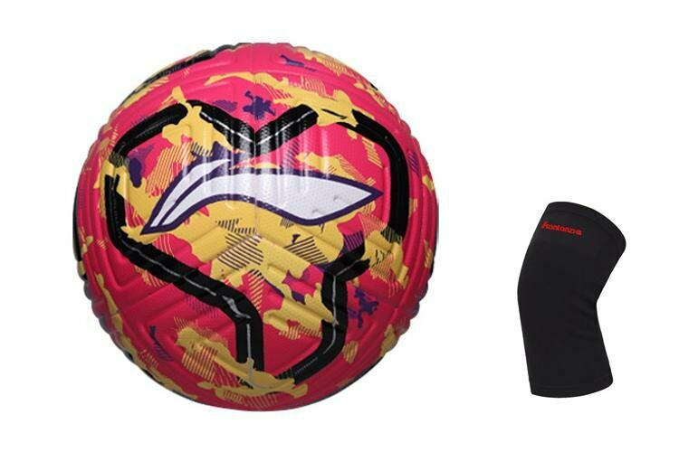 Футбольный мяч унисекс LiNing, розово-жёлтый, размер 5 EU, бесшовный термопайка, 12889470