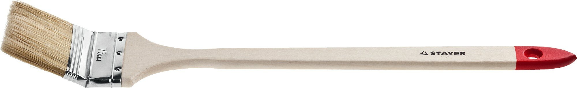 STAYER UNIVERSAL, 75 мм, 3″, светлая натуральная щетина, деревянная ручка, все виды ЛКМ, радиаторная кисть , радиаторная кисть (0112-75) — упаковка 12 шт.