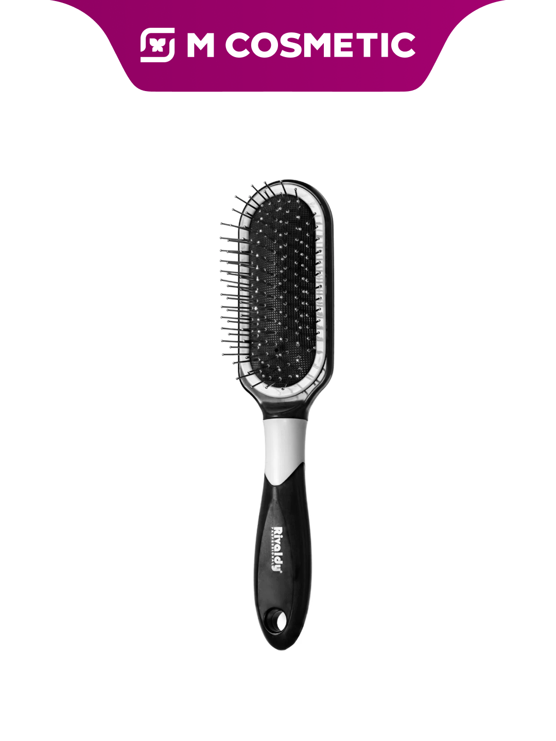 Расческа Лайт "Black Grey" 6050M, массажная, для вьющихся волос, черная