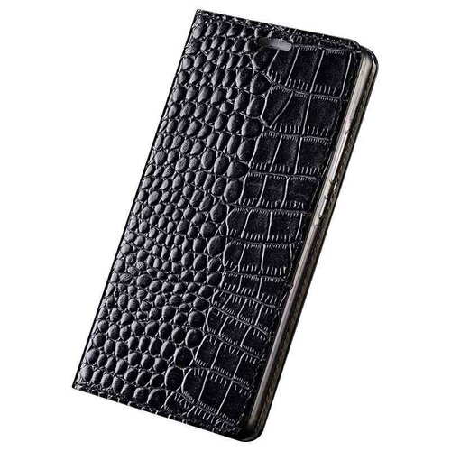 фото Чехол-книжка mypads premium для vivo v15 из качественной импортной натуральной кожи теленка с фактурной прошивкой рельефа кожи крокодила черный