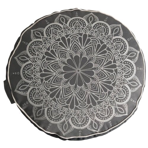фото Подушка для медитации с принтом мандала, серый, размер 30 х 30 х 15 см вес 2 кг состав гречишная лузга ramayoga