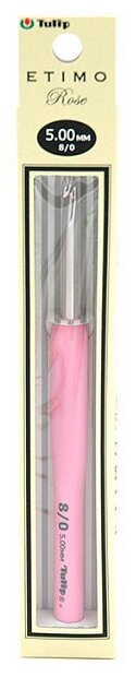 Крючок для вязания с ручкой Tulip ETIMO Rose 5мм, алюминий / пластик, арт. TER-10E