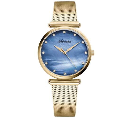 Наручные часы Adriatica Milano, золотой, синий наручные часы adriatica milano золотой