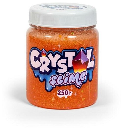 Слайм Slime Crystal, апельсиновый, 250г