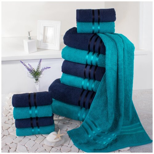 фото Доми набор из 12 полотенец harmonika цвет: розовая вишня, экрю 33х50 см - 6 шт, 50х80 см - 4 шт, 70х130 см - 2 шт dome