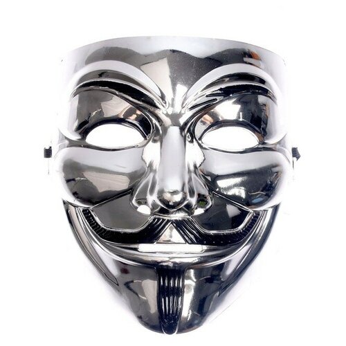 фото Карнавальная маска «гай фокс», цвет серебро rusexpress