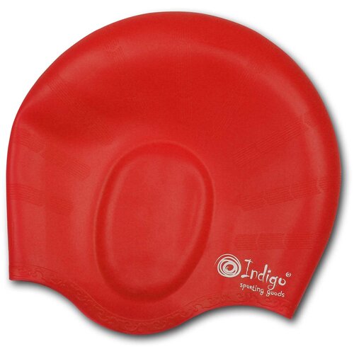 фото Шапочка для плавания силиконовая indigo анатомическя форма, 407 sc, красный,