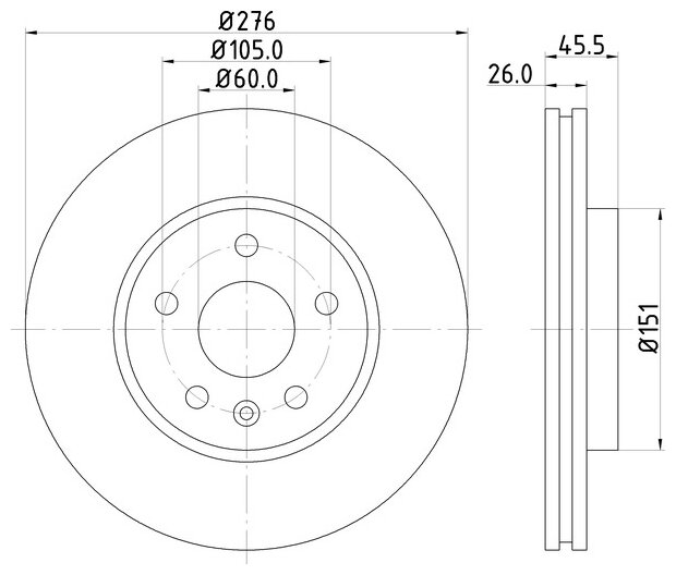 Тормозной диск передний NISSHINBO ND6024K