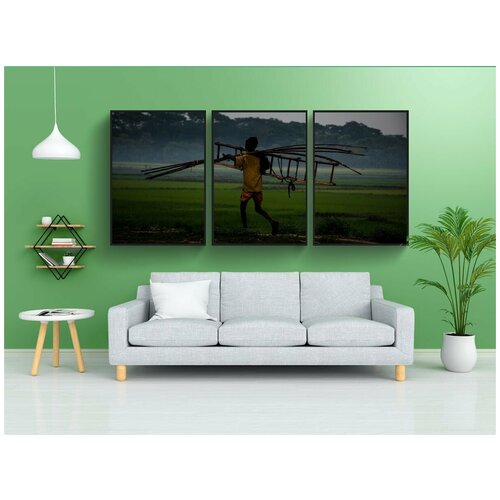 фото Набор модулных постеров для интерьера "пейзаж, старый, человек" 60x90 см. в тубусе, без рамки lotsprints