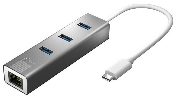 j5create Хаб j5create USB-C на 3 USB Type-A 30 и Ethernet порт