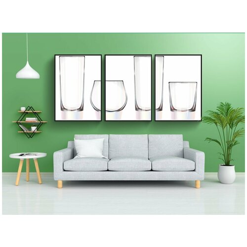 фото Набор модулных постеров для интерьера "пить стаканами, стекло, вино" 60x90 см. в тубусе, без рамки lotsprints