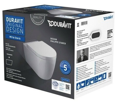 Duravit ME By Starck 45290900A1 Унитаз подвесной в комплекте (белый), арт.45290900A1