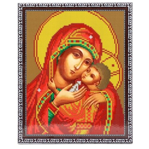 Алмазная мозаика на подрамнике Икона Божией Матери Корсунская 27х33 см (картина стразами) (ТС6018)