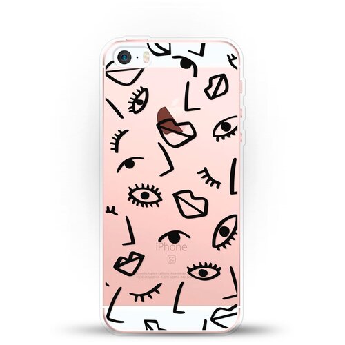 фото Силиконовый чехол глаза и губы на apple iphone 5/5s/se andy & paul