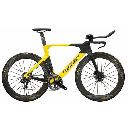 Велосипед для триатлона Wilier Turbine Crono Dura Ace Di2 Disc Aksium Black Yellow 2021