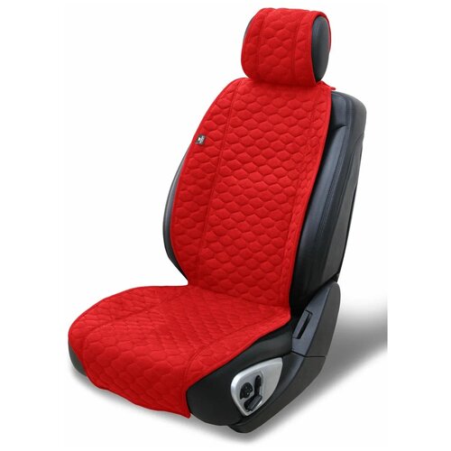 BARASHKOV/ Накидка DIAMOND из алькантары на переднее сиденье автомобиля. Модель L/ Черный, черный, черный