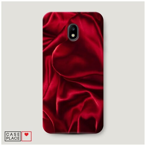 фото Чехол пластиковый samsung galaxy j3 2017 текстура красный шелк case place