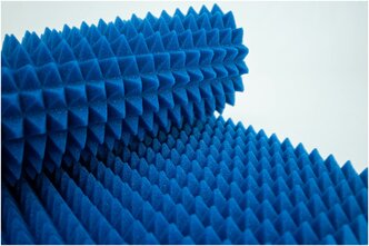 Акустический поролон синий пирамида/ Звукоизоляция (1 лист - 500х500 мм) - Шумология "Topp