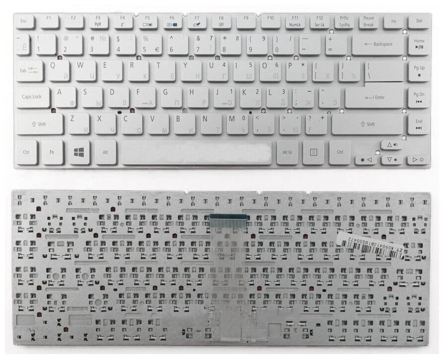 Клавиатура для ноутбука Acer Aspire ES1-420 серебристая 1620₽
