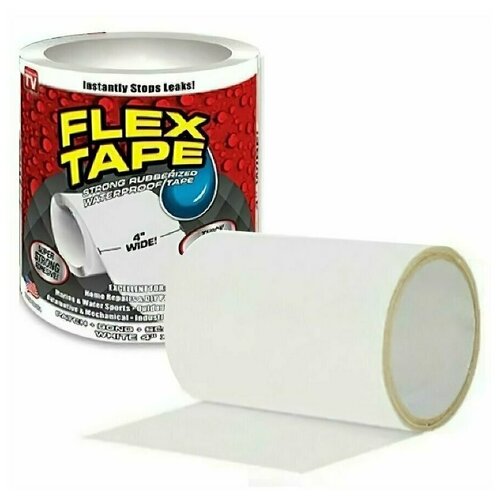 Сверхсильная клейкая лента Flex Tape, монтажная лента, герметик, 10 x 152 cм, белая