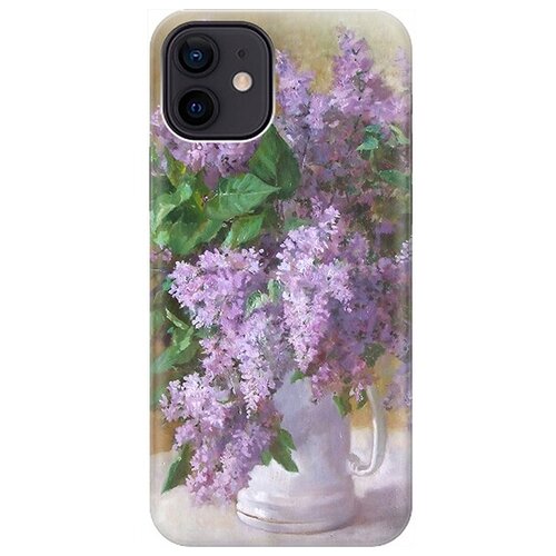 фото Ультратонкий силиконовый чехол-накладка для apple iphone 12 / 12 pro с принтом "букет сирени" gosso