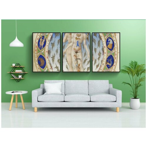 фото Набор модулных постеров для интерьера "зодиак, астрология, знак звезды" 60x90 см. в тубусе, без рамки lotsprints