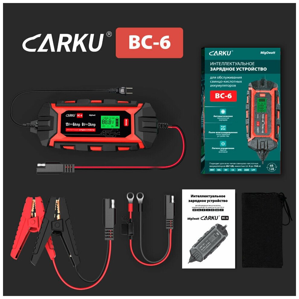 Интеллектуальное зарядное устройство CARKU BC-6