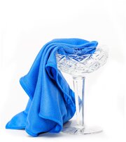 Салфетка для стеклянных поверхностей, микрофибра, 30х30 см, цвет синий