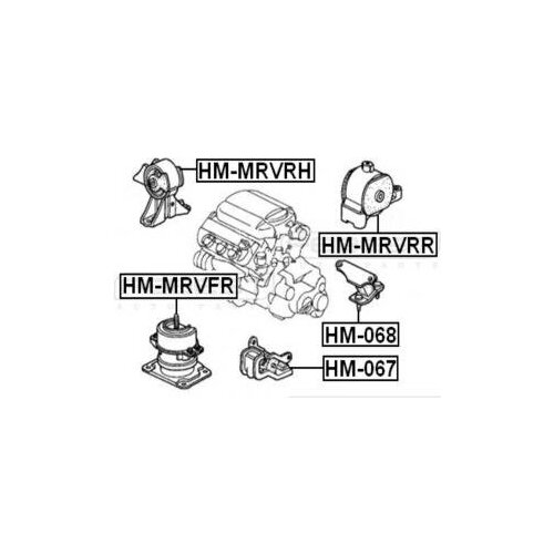 фото Подушка двигателя правая febest hm- mrvrh acura: 50820- s3v- a81. honda: 50820s3va82