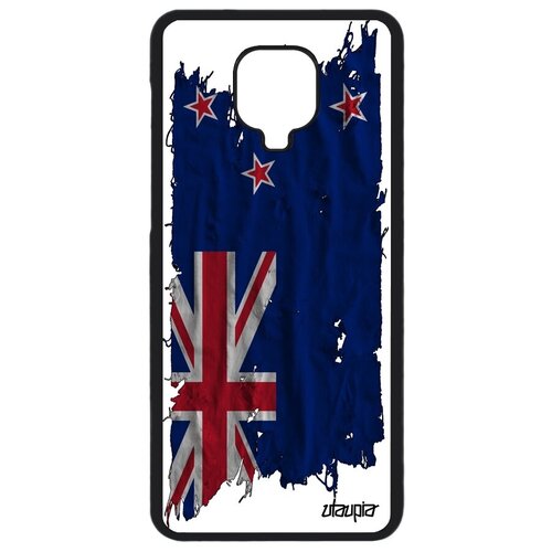 фото Красивый чехол для мобильного // xiaomi redmi note 9 pro // "флаг новой зеландии на ткани" страна патриот, utaupia, белый