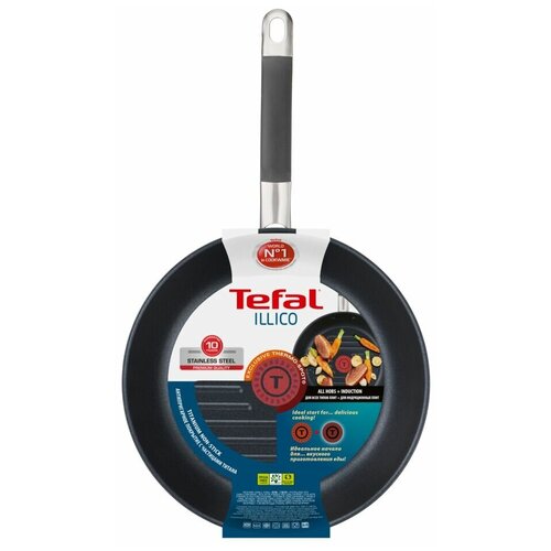 фото Сковорода-гриль tefal illico g7011374, 26 см, без крышки, стальной