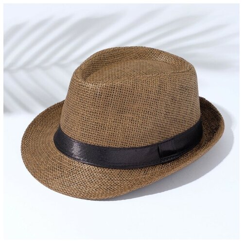 фото Шляпа мужская minaku "плетеная", размер 58, цвет коричневый./в упаковке шт: 1