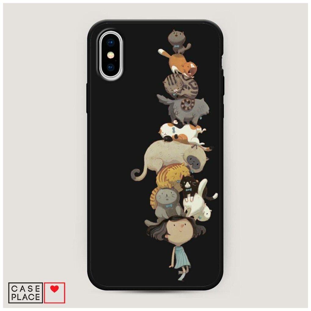 Матовый силиконовый чехол "Котобашня" на Apple iPhone XS Max (10S Max) / Айфон Иск Эс Макс